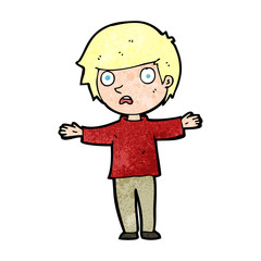 cartoon worried boy
