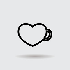 Flat coffee cup design icon