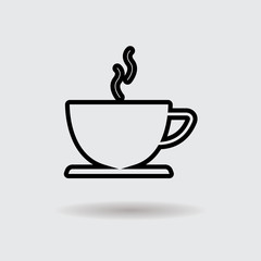 Flat coffee cup design icon