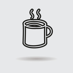 Flat coffee cup design icon