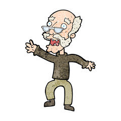 Naklejka premium cartoon frightened old man