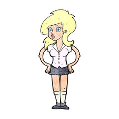 cartoon pretty woman