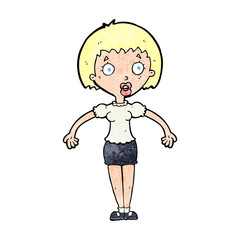 cartoon confused woman shrugging shoulders