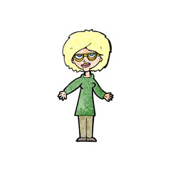 cartoon woman wearing glasses
