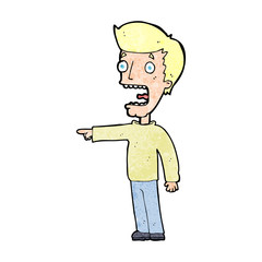 cartoon terrified man