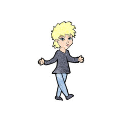 cartoon woman shrugging shoulders