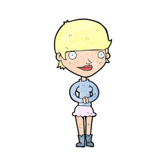 cartoon friendly woman