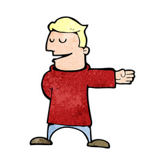 cartoon man gesturing direction