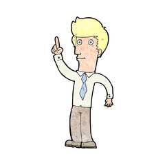 cartoon friendly man with idea