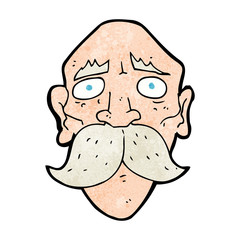 cartoon sad old man