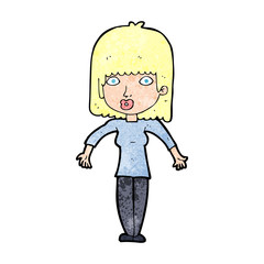 cartoon woman shrugging