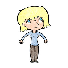 cartoon woman shrugging