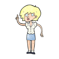 cartoon woman with question