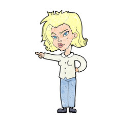 cartoon woman pointing