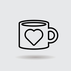 Flat coffee cup design icon