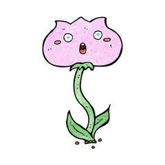 cartoon shocked flower