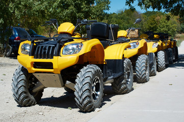 ATV's parked on rural road