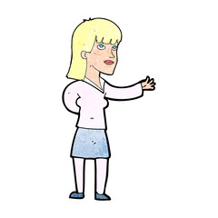 cartoon woman explaining