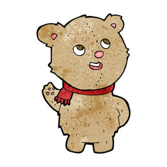 cartoon cute teddy bear with scarf
