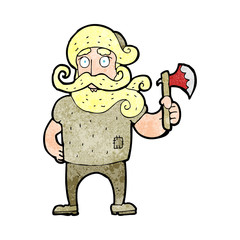 Fototapeta premium cartoon lumberjack with axe