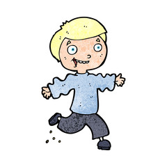 cartoon excited boy
