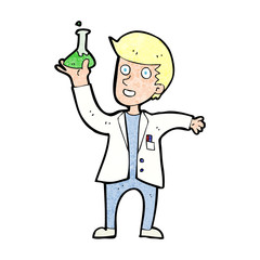 cartoon happy scientist