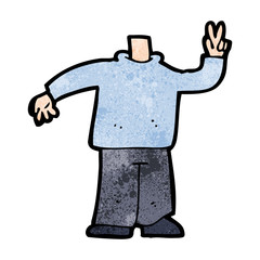 cartoon body giving peace sign (mix and match cartoons or add ow