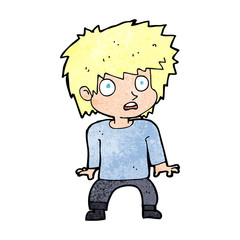 cartoon frightened boy