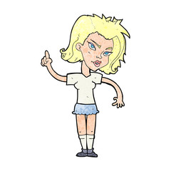 cartoon woman with idea