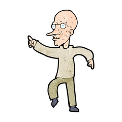 cartoon angry old man
