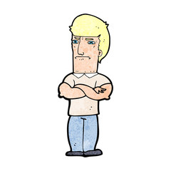 cartoon annoyed man with folded arms