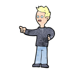 cartoon shocked boy pointing