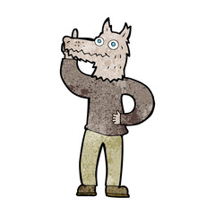 cartoon werewolf with idea