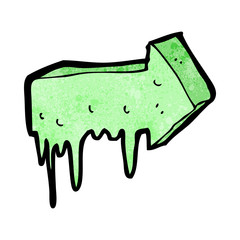 cartoon slimy pointing arrow