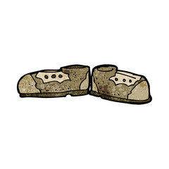 cartoon old shoes