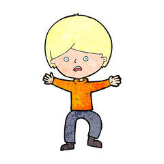 cartoon boy panicking