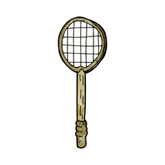 cartoon old tennis racket