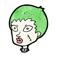 cartoon female zombie head