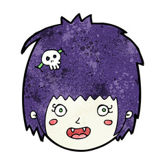 cartoon happy vampire girl face