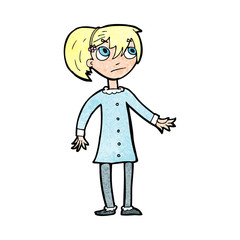 cartoon worried girl