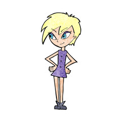 cartoon girl with hands on hips
