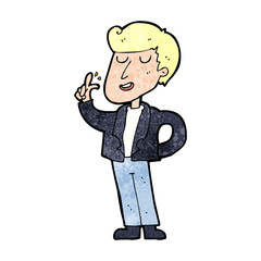 cartoon cool guy snapping fingers