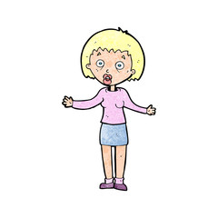 cartoon woman making excuses