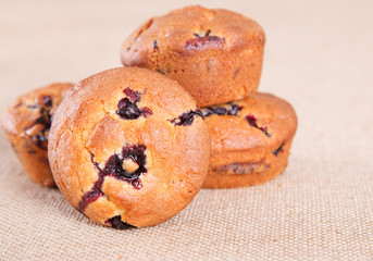 Bblueberry muffins on the table