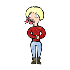 cartoon woman with snake tongue