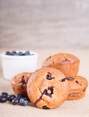 Bblueberry muffins on the table