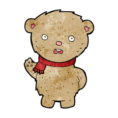 cartoon teddy bear wearing scarf