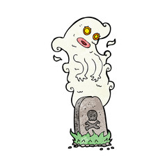 cartoon ghost rising from grave