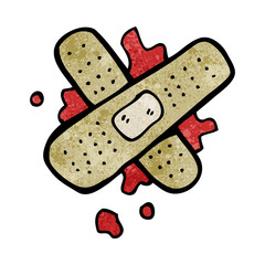 cartoon bloody medical plaster