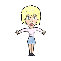 cartoon shocked woman